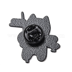 釣りの白い猫のエナメルピン  バックパック用合金ラペルピンバック  ドジャーブルー  29.5x30mm&nbsp;LS-JEWB-L024-01EB-01