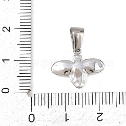 303ステンレススチールペンダント  ミツバチのチャーム  ステンレス鋼色  13x16x2mm  穴：6x2.8mm&nbsp;STAS-K325-19P