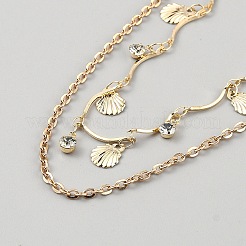 Alloy Cubic Zirconia Waist Belts Chain&nbsp;AJEW-WH20059-42G