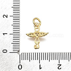 Brass Micro Pave Cubic Zirconia Pendants&nbsp;KK-Z100-40G-02