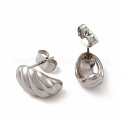 316 Stainless Steel Shell Shape Stud Earrings for Women&nbsp;EJEW-C004-13P
