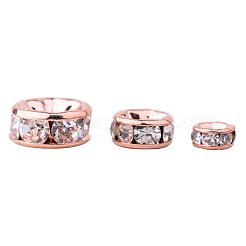Rondelle Brass Rhinestone Spacer Beads&nbsp;RB-PH0001-05RG-NF