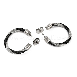 女性用304ステンレススチールツイストスタッドピアス  ステンレス鋼色  24x4mm&nbsp;EJEW-M023-07C