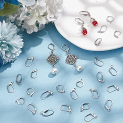 80個 4スタイル 304ステンレススチール フレンチフックピアス金具  穴あり  ステンレス鋼色  14.5~19.5x10~13x2mm  穴：1.2~2mm  20個/スタイル&nbsp;STAS-AR0002-38