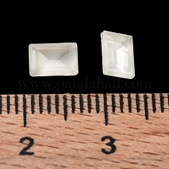 K9ガラスラインストーンカボション  ポイントバック＆バックメッキ  多面カット  長方形  クリスタル  6x4x2.5mm&nbsp;RGLA-M020-G04-002DE
