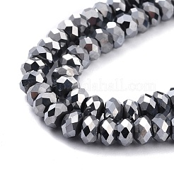 テラヘルツストーンビーズ連売り  多面カット  フラットラウンド  6x3~4mm  穴：0.8mm  約114個/連  15.55''（39.5~39.8センチメートル）&nbsp;G-D461-15