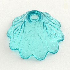 透明アクリル花座ビーズキャップ  より多くの花びら  ミックスカラー  10x15.5mm  穴：1.8mm&nbsp;X-TACR-Q004-M01