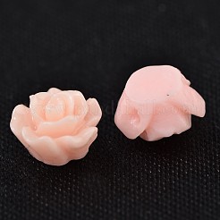 樹脂ビーズ  花  パールピンク  6x4mm  穴：1mm&nbsp;X-RESI-B3455-A118