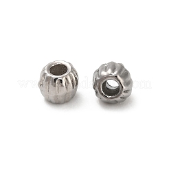 304ステンレススチールビーズ  ドラム  ステンレス鋼色  3x2.5mm  穴：0.8mm&nbsp;STAS-D204-11P