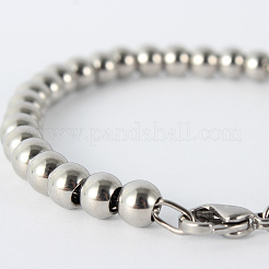 Tarnish Resistant 304 Stainless Steel Beaded Bracelets&nbsp;LS-BJEW-N240-16P