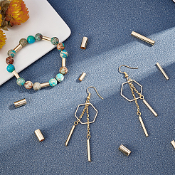 60個4スタイル真鍮製チューブビーズ  長持ちメッキ  チューブ  24KGP本金メッキ  15個/スタイル&nbsp;KK-PH0002-31G