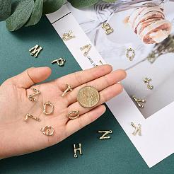 キットを作る26個のa〜zアルファベットネックレス  1個の真鍮製のカーブチェーンを含む  文字合金ペンダントと304ステンレススチール丸カン  ゴールドカラー  ネックレス：1個&nbsp;DIY-YW0002-29G