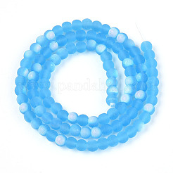 Frosted Transparent Glass Beads Strands&nbsp;GLAA-T032-T4mm-MBB06