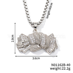 Brass Full Crystal Rhinestone Cute Cartoon Candy Pendant Necklaces&nbsp;SE5090-2