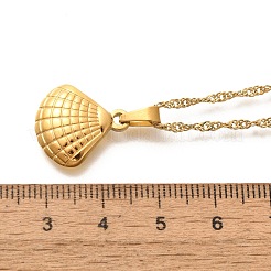 Summer Beach 304 Stainless Steel Pendant Rope Chain Necklaces for Women&nbsp;STAS-Z108-01G-02