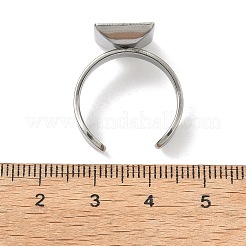 304 Stainless Steel Cuff Ring Findings&nbsp;STAS-B126-08P