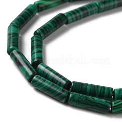 合成マラカイトビーズ連売り  コラム  4~4.5x13~14mm  穴：1.2mm  約27~29個/連  14.72''~14.96''（37.4~38センチメートル）&nbsp;G-D077-E02