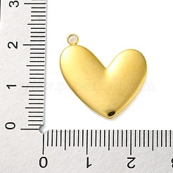 304ステンレススチール、合成シェルペンダント  ハートチャーム  ゴールドカラー  22x20x3mm  穴：1.8mm&nbsp;STAS-G338-02G