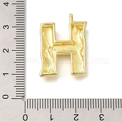 ラックメッキ真鍮チャーム  長持ちメッキ  カドミウムフリー＆鉛フリー  18KGP本金メッキ  文字h  26x19x4.8mm  穴：2.5x2.8mm&nbsp;KK-I721-02G-H