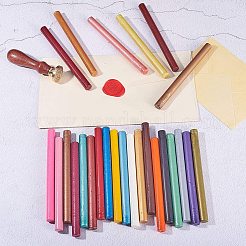 シーリングワックススティック  レトロなビンテージワックスシーリングスタンプ用  コラム  ミックスカラー  134x10.5~11mm  1pc /カラー  25個/セット&nbsp;DIY-CP0001-19