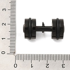304ステンレスペンダント  201個のステンレススチールペンダントベイル付き  ダンベル  ガンメタ色  14x26x5x14mm  穴：7mm&nbsp;STAS-D110-40B