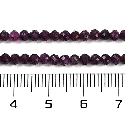 天然ルビービーズ連売り  グレードAA  多面カット  ラウンド  3mm  穴：0.6mm  約111個/連  15.35''（39センチメートル）&nbsp;G-P553-G01-02