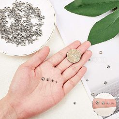 304ステンレススチールビーズキャップ  花弁のない  ステンレス鋼色  3/4/5/6mm  穴：0.8mm  600個/箱&nbsp;STAS-UN0004-43P