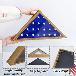 Triangle Wooden Wall Mounted Foldable Flag Cases&nbsp;CON-WH0125-09A