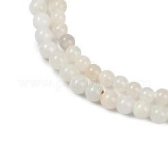 天然ホワイトムーンストーンビーズ連売り  ラウンド  4mm  穴：1mm  約90個/連  15.35インチ（39cm）&nbsp;G-D294-4mm-02