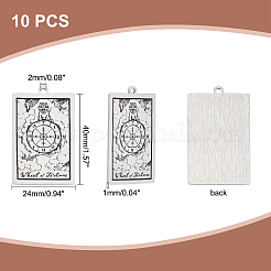 10Pcs 201 Stainless Steel Pendants&nbsp;STAS-DC0011-11