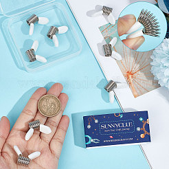ビーズジュエリー作り用 201 ステンレススチール製ミニスプリングビーズクランプ 8個  プラスチックカバー付き  ステンレス鋼色  1.8~2x3.1~3.2x1.2cm  内径：0.8のCM&nbsp;TOOL-SC0001-48
