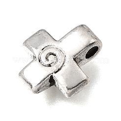 イースター チベット風合金チャーム  螺旋状の十字架チャーム  アンティークシルバー  12x11x4.6mm  穴：2.3mm&nbsp;FIND-Z128-03AS