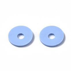 Flat Round Handmade Polymer Clay Beads&nbsp;CLAY-R067-10mm-32