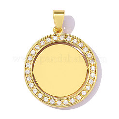 Brass Micro Pave Clear Cubic Zirconia Pendants&nbsp;CU-A26-06-01-44G