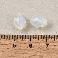 K9ガラスビーズ  ガラス模造オーストリアクリスタルビーズ  菱形  多面カット  ホワイト  11x7.5~8x7.5~8mm  穴：1.2~1.4mm&nbsp;GL-CBA36C3-02B-01