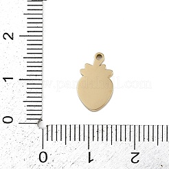 304ステンレススチールエナメルチャーム  ゴールドカラー  苺  13.5x8x1.5mm  穴：1.2mm&nbsp;LS-STAS-I338-01G-05