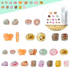 DIY アクリルビーズブレスレット作成キット  ミックスカラー  4~10x6.5~13x4~6mm  穴：1.4~2mm&nbsp;DIY-FS0008-20