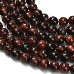 Natural Tiger Eye Beads Strands&nbsp;G-F591-18-8mm-07