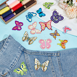 24Pcs 12 Styles Butterfly Polyester Computerized Embroidery Iron on/Sew on Patches&nbsp;PATC-GO0001-18