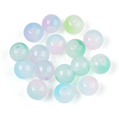 Spray Painting Imitation Jade Glass Beads&nbsp;GLAA-L046-8mm-03A