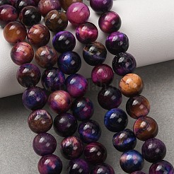 Natural Tiger Eye Beads Strands&nbsp;G-F591-18-8mm-10