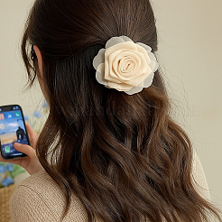 9個3色のポリエステルヘアアクセサリー  花  弾性コード付き  シュシュ/シュシュヘアタイ  ミックスカラー  内径：39mm  3個/カラー&nbsp;OHAR-GO0001-16