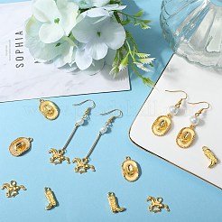 90個3スタイルチベットスタイルアロイペンダント  カウボーイブーツと馬と帽子  ゴールドカラー  14~22x11~21x2~5mm  穴：2~2.5mm  30個/スタイル&nbsp;FIND-SC0005-88G