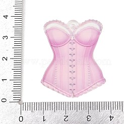 バレンタインデーの不透明プリントアクリルパーツ  服  37x29.5x2.5mm  穴：2mm&nbsp;OACR-A045-06E