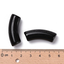 不透明なアクリルビーズ  カーブチューブ  ブラック  34.5x13x11mm  穴：3.5mm  約155個/500g&nbsp;SACR-S677-004