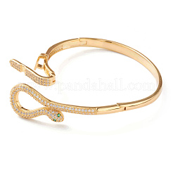 Brass Micro Pave Cubic Zirconia Bangles&nbsp;BJEW-Z001-03G