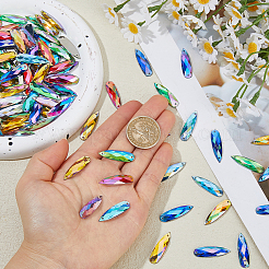 150Pcs Acrylic Faceted Teardrop Links Connector Charms&nbsp;MACR-HS0001-06