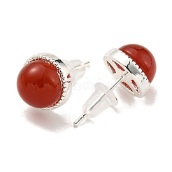 Natural Agate Stud Earrings&nbsp;EJEW-M252-02P-01