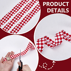 Polyester Tartan Pattern Ribbon&nbsp;OCOR-WH0078-540B