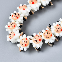 Handmade Bumpy Lampwork Beads Strands&nbsp;LAMP-Q031-016